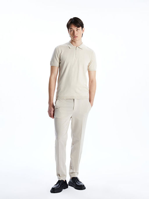 Polo Yaka K?sa Kollu Erkek Triko Kazak