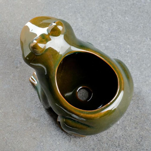 Горшок «Лягушка» керамический, 250 мл, 12×10×9 см, зелёный