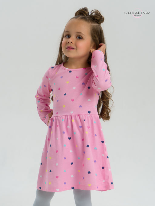 Платье Эля цветные сердечки на розовом - Sovalina фото 5