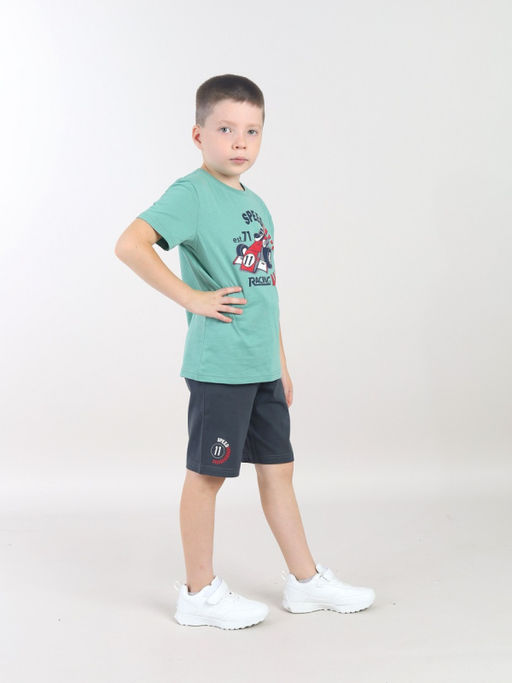 CRB wear / CWKB 90276-37 Комплект для мальчика (футболка, шорты),зеленый  фото 2
