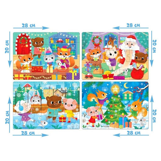 Пазлы 4 в 1 К нам приходит Новый год, 24, 35, 54, 60 элементов - Puzzle time фото 2