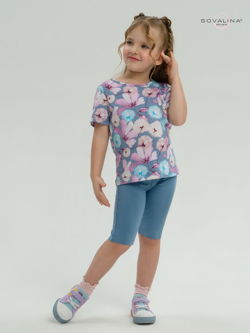 Костюм Актив лиловые одуванчики-деним - Sovalina фото 5