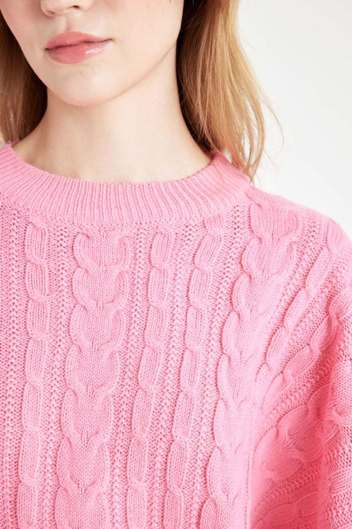 Классный укороченный свитер стандартной посадки с круглым вырезом - Defacto фото 5