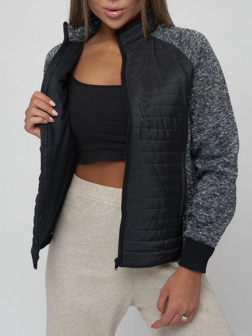 Толстовка женская на молнии черного цвета 2160Ch - Mtforce фото 12