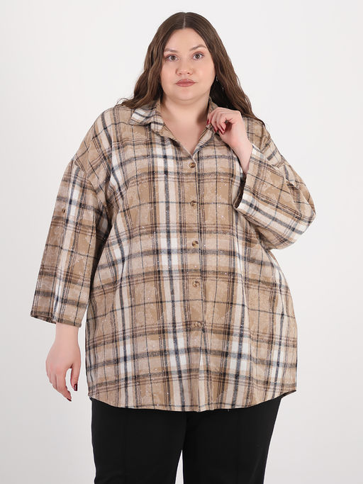 Рубашка со стразами больших размеров