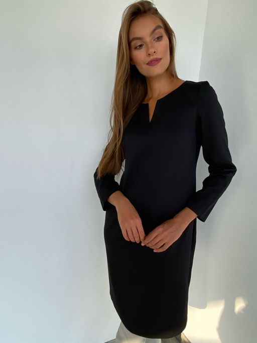 2348 Платье с фигурной горловиной чёрное - Martichelli фото 8