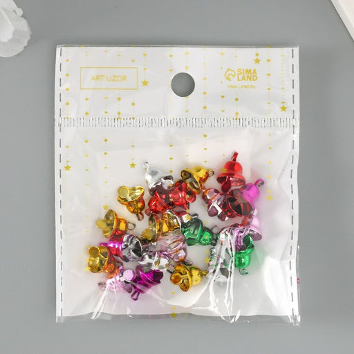 Набор декора для творчества металл Колокольчики-мини яркие d=0,8 см набор 25 шт - Арт узор фото 6