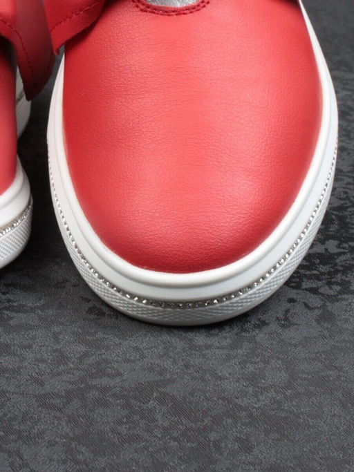 07-PDD69-5 RED Слипоны женские (натуральная кожа)