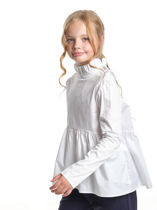 Рубашка для девочки в школу белая UD 7823 белый - Mini maxi фото 3