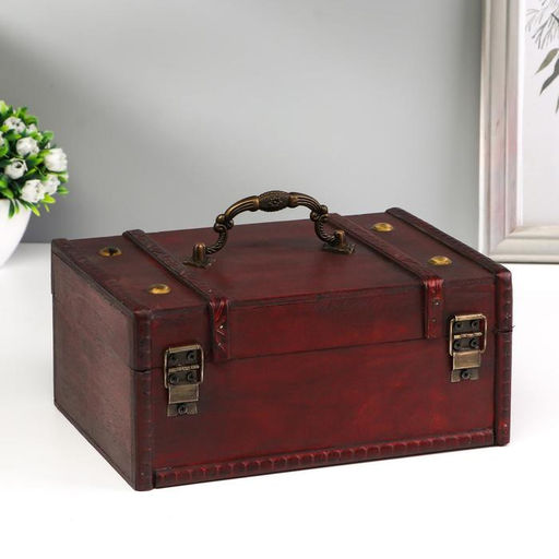 Шкатулка для украшений «Сундучок. Средневековье», дерево, с клёпками, 9.5×22×15.5 см