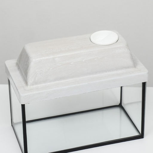 Аквариум «Прямоугольный» с крышкой, 5 литров, 25×13×15.5/18 см, беленый дуб