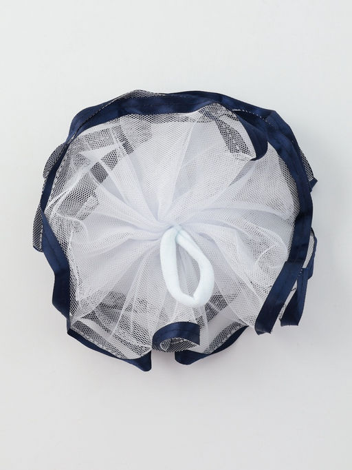 Цена за 6 шт. Бант для волос на резинке «Школьница», с кантиком, d=13 см, белый