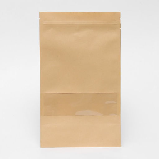 Цена за 50 шт. Пакет Zip - lock Крафт с прямоугольным окном 18?30 см - UPAK LAND фото 2