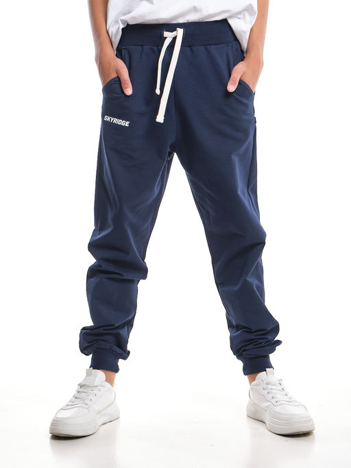 Брюки для мальчика на резинке черные 22-6002 синий