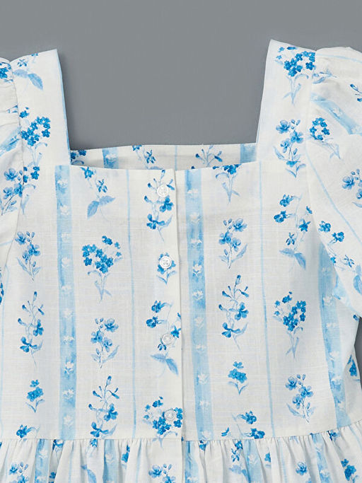 ?i?ekli Dantelli K?z ?ocuk Elbise