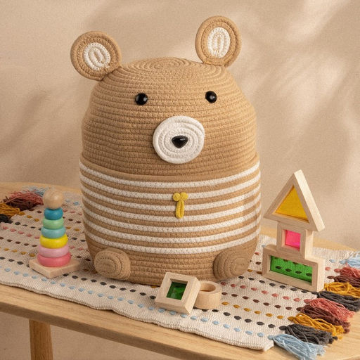 Корзина для игрушек SL Home Медведь, плетёная, ручной работы, 252641 см, коричневая - Sima-land home фото 5