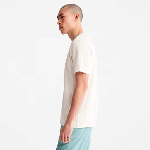Мужская футболка Timberland Timber Fresh - SS Chest Graphic Interlock Anti-odor Tee Regular белая  фото 4