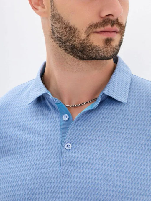 Джемпер мужской с воротником поло GREG G155-TD1246-LT5140 (голубой)  фото 2
