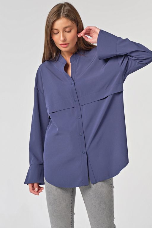 Рубашка плотная на пуговицах бежевая - Fly фото 5