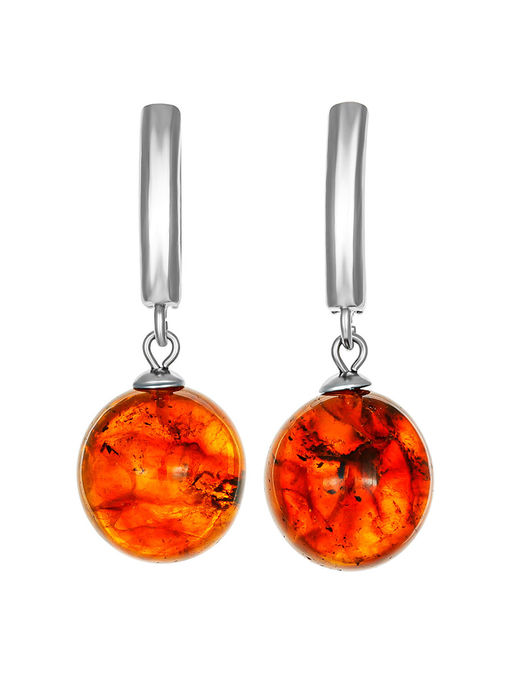 Серьги Оливка из коньячного янтаря