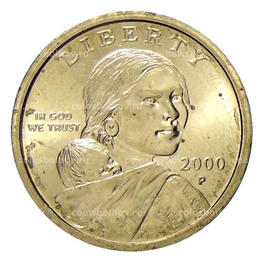 1 доллар 2000 года P США Сакагавея  Парящий Орел