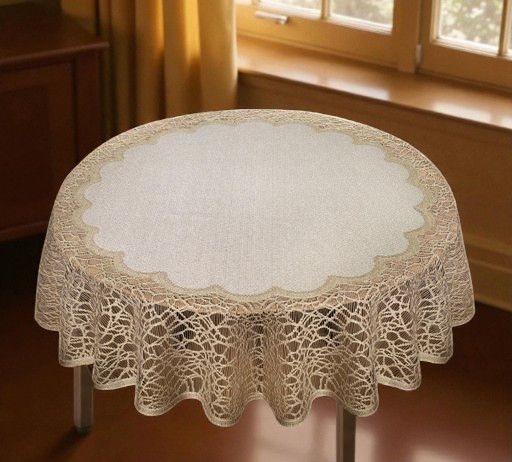 Скатерть арт. 249933/120/3, круглая, D=120 см, цвет: кремово-золотистый - Firanka фото 2