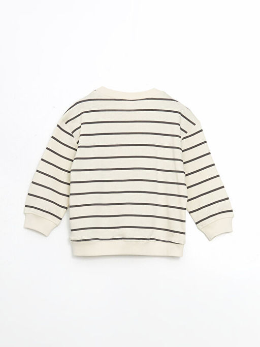 Bisiklet Yaka Bask?l? Erkek ?ocuk Sweatshirt