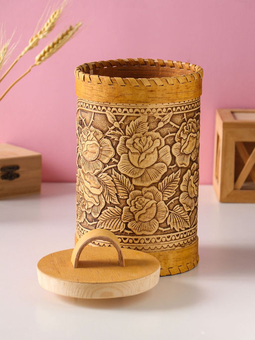 Туес «Розы», 12×17 см, банка для хранения, береста