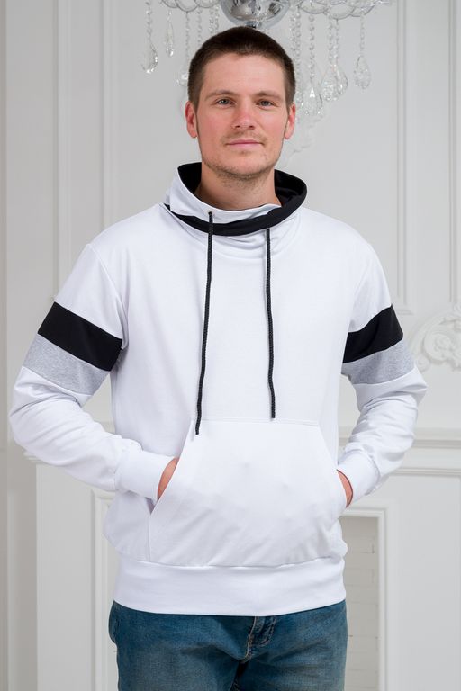 Толстовка мужская из футера Оскар белый макс - Амадэль фото 4