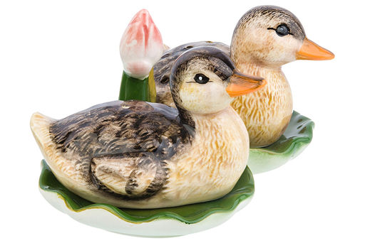 Набор для специй 3 пр. 40 мл 14*10*7 см "Уточки", солонка, перечница, подставка