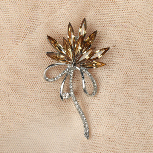 Брошь Букет 9 см / 38B-10-1 /уп 420/ (Бело-розовый ) - Галеонтрейд фото 2