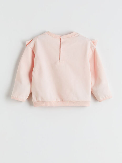 Bask?l? K?z Bebek Sweatshirt ve Pantolon 2li
