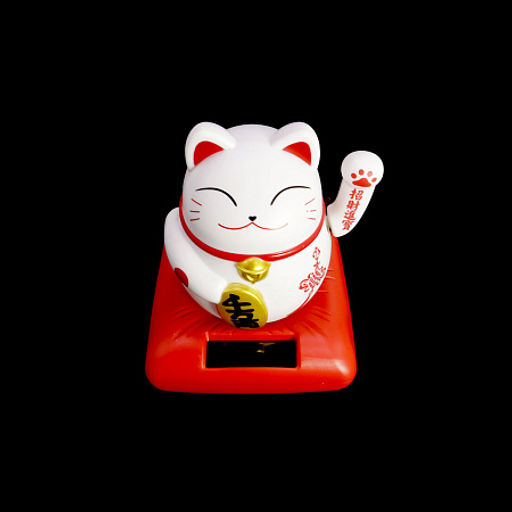 Манеки Неко оберег на процветание Манящий кот белый - Сандаловый дом фото 3