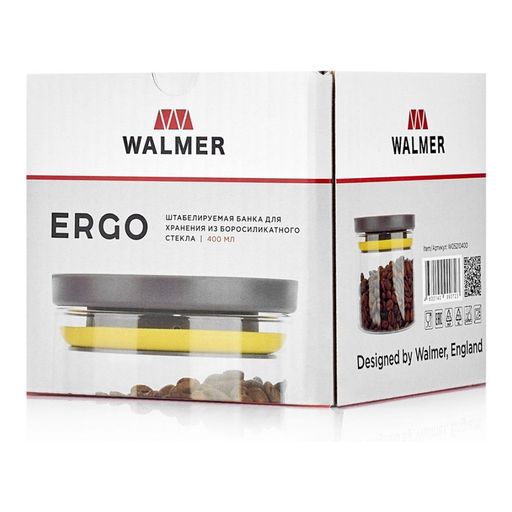 Банка для хранения Walmer Ergo, 0.4 л, цвет прозрачный  фото 5