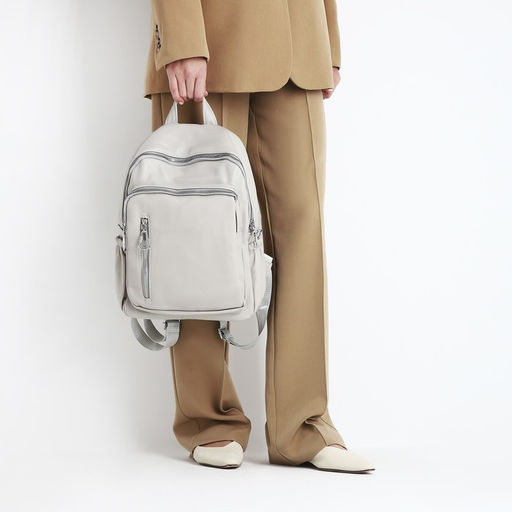 Рюкзак женский из искусственной кожи на молнии, 6 наружных карманов, цвет бежевый - Simaland фото 7