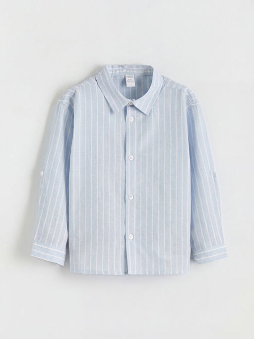 ?izgili Keten Kar???ml? Erkek ?ocuk G?mlek