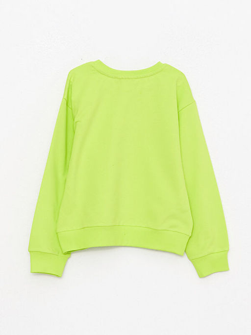 Bisiklet Yaka Bask?l? Uzun Kollu K?z ?ocuk Sweatshirt - Waikiki фото 2