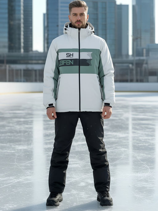 Горнолыжный костюм мужской зимний белого цвета 370Bl - Leifensh фото 30