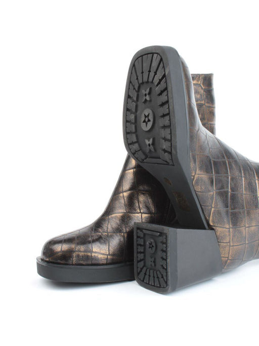 04-ZYM937 BLACK GOLD Ботильоны зимние женские (натуральная кожа, натуральный мех) - Фабричный китай фото 15