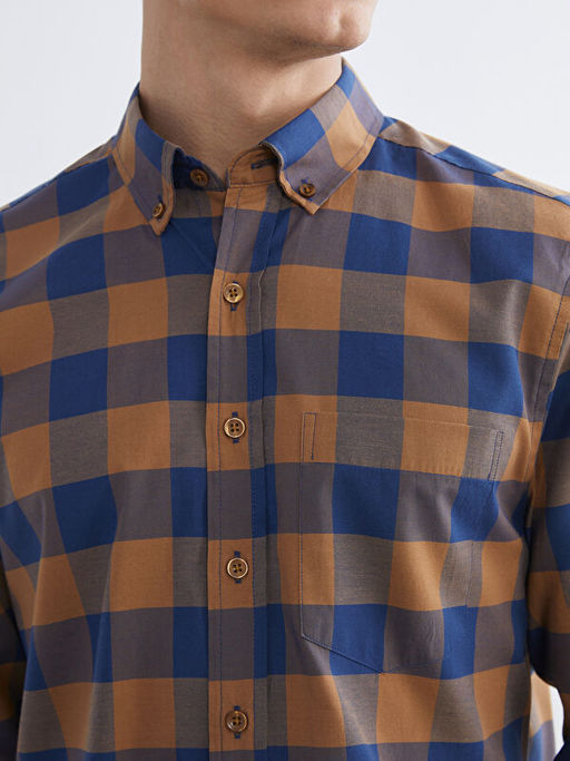 Regular Fit Ekose Poplin Erkek G?mlek