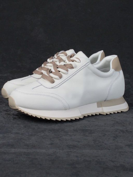 05-PDJ66-1 WHITE/BEIGE Кроссовки женские (натуральная кожа) - Фабричный китай фото 4