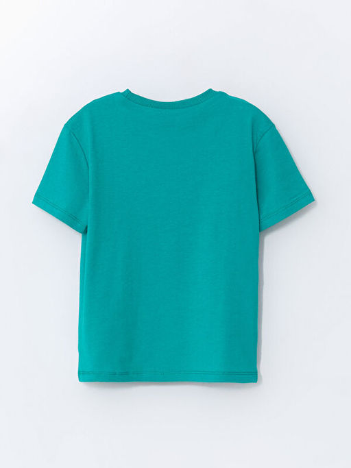 Bisiklet Yaka Bask?l? Penye Erkek ?ocuk Ti??rt