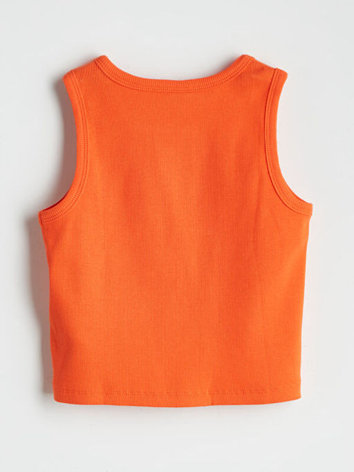 Bisiklet Yaka ?i?ekli K?z ?ocuk Crop Atlet