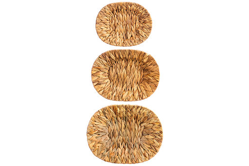 Набор 3 плетеных корзин 37*30*5,5 см, 33*26*4,5 см, 28*22*4см, водный гиацинт - Elan gallery фото 4