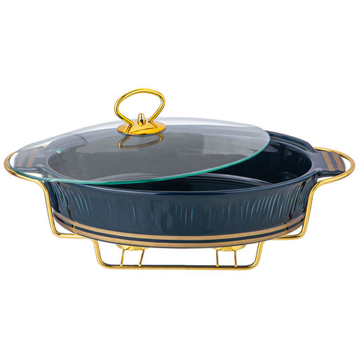МАРМИТ LEFARD HERBAL СО СТЕКЛЯННОЙ КРЫШКОЙ 33 СМ 1600 МЛ НА МЕТАЛЛ. ПОДСТАВКЕ СИНИЙ  фото 3