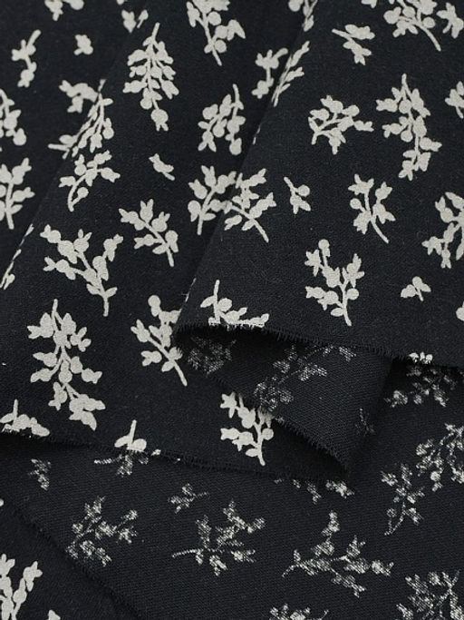 Теплый хлопок Луана цв.черный/кремовый, ш.1.5м, хлопок-100%, 160гр/м.кв - Купава фото 5