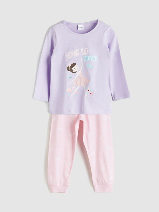 Bask?l? K?z ?ocuk Pijama Tak?m