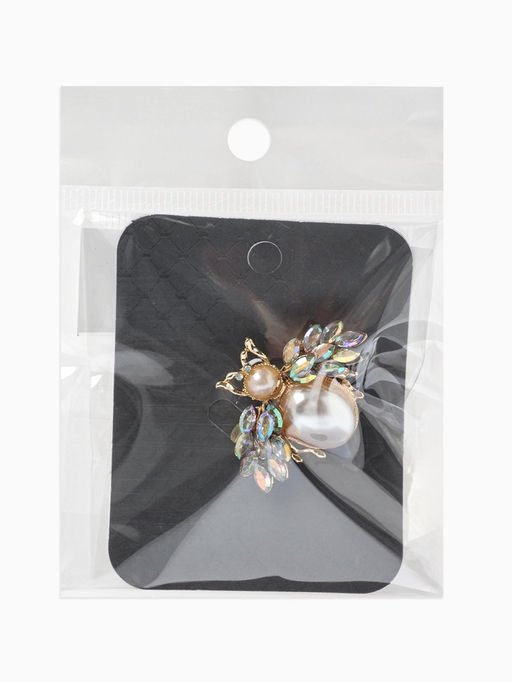 Брошь «Жук» роскошный, жемчуг, кристаллы, цвет белый радужный в золоте