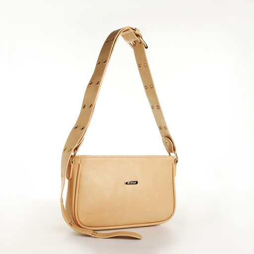 Сумка женская, багет, на молнии, цвет бежевый - Simaland фото 3