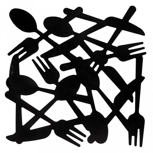 "Кухня" Подставка металлическая, окрашенная под горячее 19,5х19,5см h1,5см, на ножках, цвет - черный матовый (Китай)